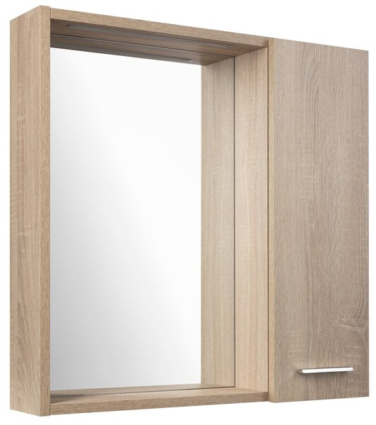 Aqualine Aqualine, ZOJA/KERAMIA FRESH STRIP konyha LED világítással, 60x60x14cm, jobb, platina tölgy, 45028S
