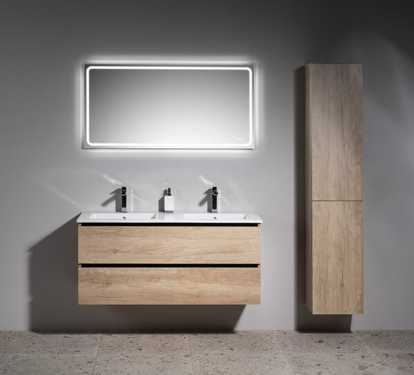 Sapho Sapho, EZARA dupla mosdós szekrény 120x55x46cm, cuneo tölgy, EZ121-2525