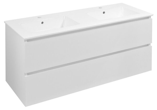 Sapho Sapho, EZARA dupla mosdós szekrény 120x55x46cm, fehér fényes, EZ121-3030