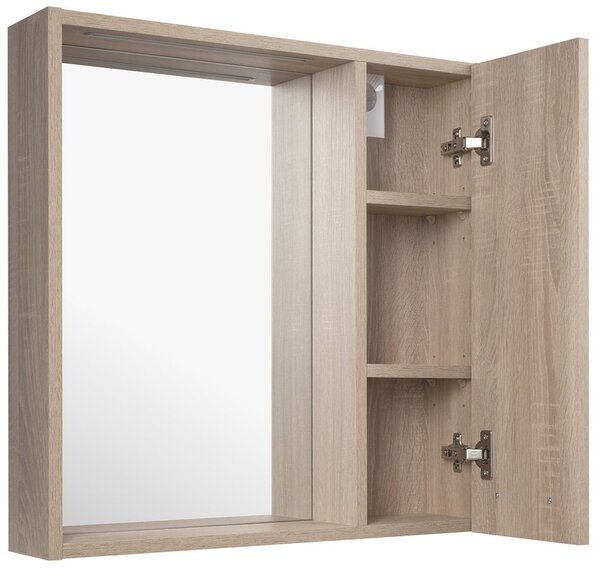 Aqualine Aqualine, ZOJA/KERAMIA FRESH STRIP konyha LED világítással, 60x60x14cm, jobb, platina tölgy, 45028S