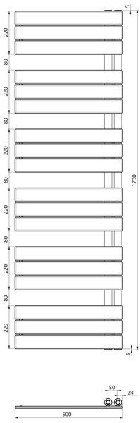 Aqualine Aqualine, MYTHOS radiátor 500x1730 mm, króm, LLM517C