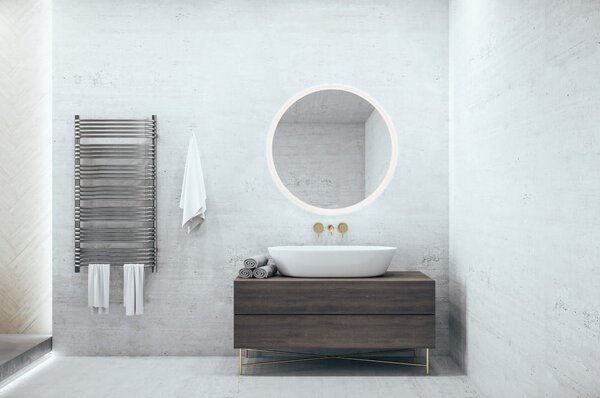 Fali tükör világítással ø 60 cm Aurora – Mirrors and More