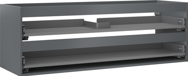 Mexen Box-A, fali szekrény 140 cm, 2 fiók, grafit matt, 91AX0-1400-470-2-66