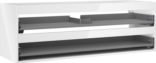 Mexen Box-A, fali szekrény 140 cm, 2 fiók, fényes fehér, 91AX0-1400-470-2-00