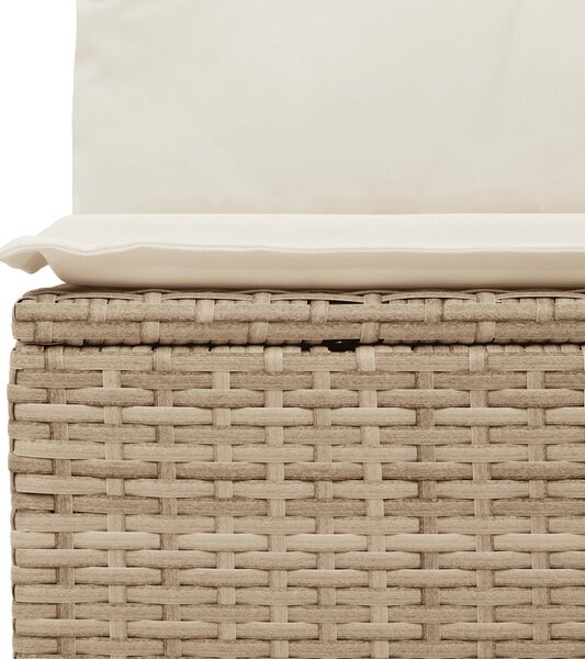 11 részes bézs polyrattan kerti ülőgarnitúra párnákkal
