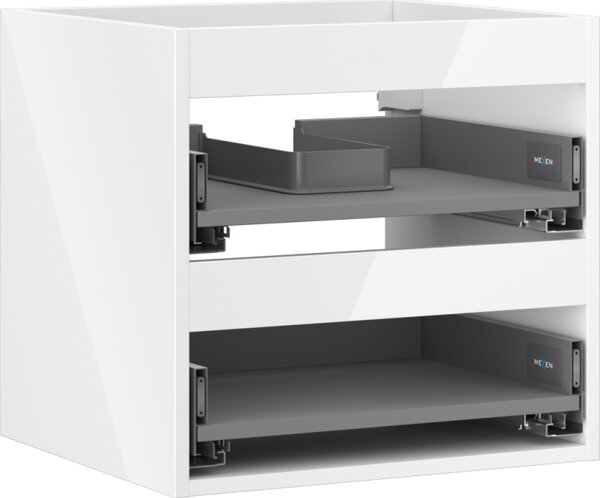 Mexen Box-A, fali szekrény 50 cm, 2 fiók, fényes fehér, 91AX0-0500-470-2-00