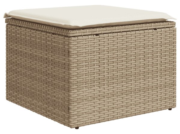 8 részes bézs polyrattan kerti ülőgarnitúra párnával