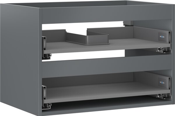 Mexen Box-A, fali szekrény 70 cm, 2 fiók, grafit matt, 91AX0-0700-470-2-66