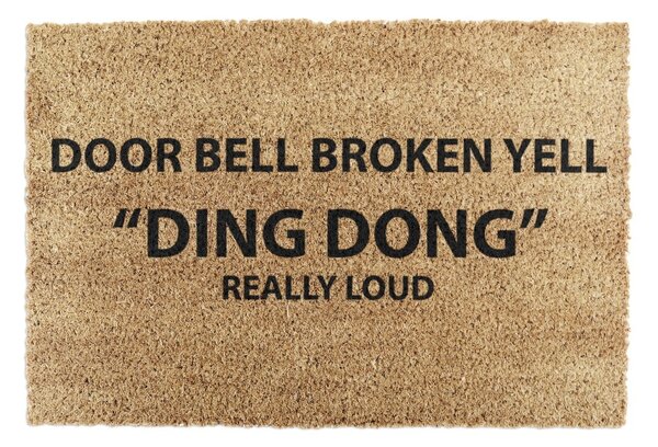 Kókuszrost lábtörlő 40x60 cm Yell Ding Dong – Artsy Doormats