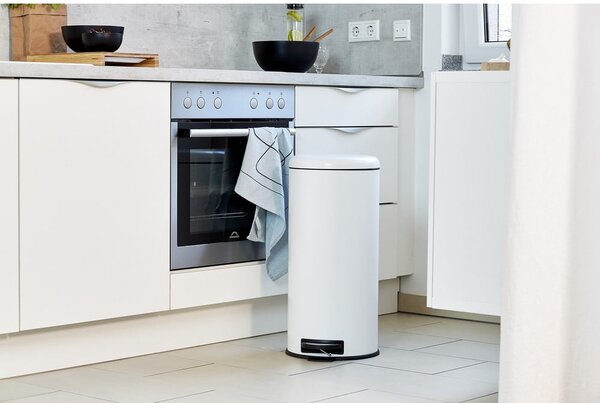 Fehér acél pedálos szemetes 30 l Leman – Wenko