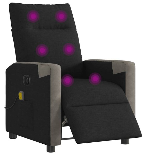 VidaXL fekete szövet elektromos dönthető masszázsfotel