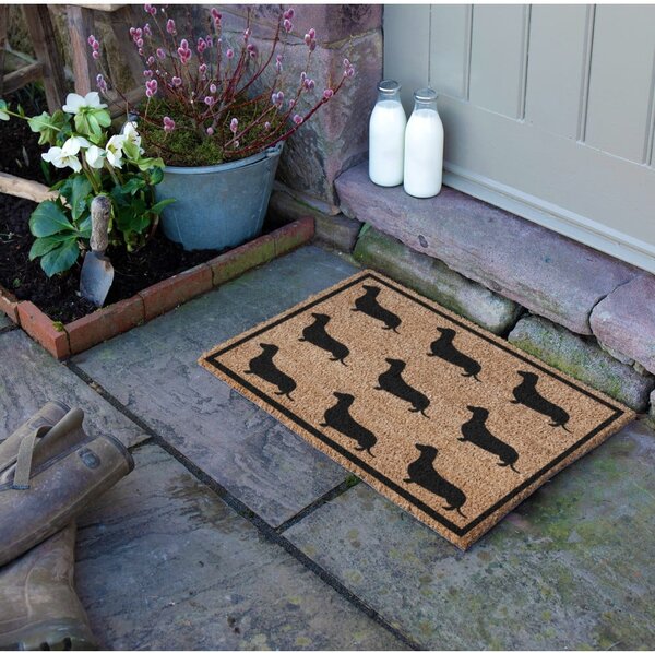 Kókuszrost lábtörlő 40x60 cm Dachshund – Artsy Doormats