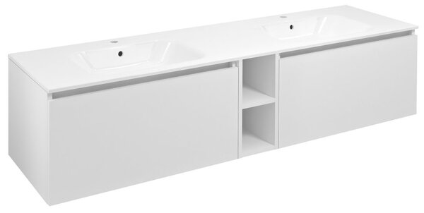 Sapho Sapho, LOREA szekrény 160x46x51.5cm (70+20+70cm), matt fehér, LE070-3131-07