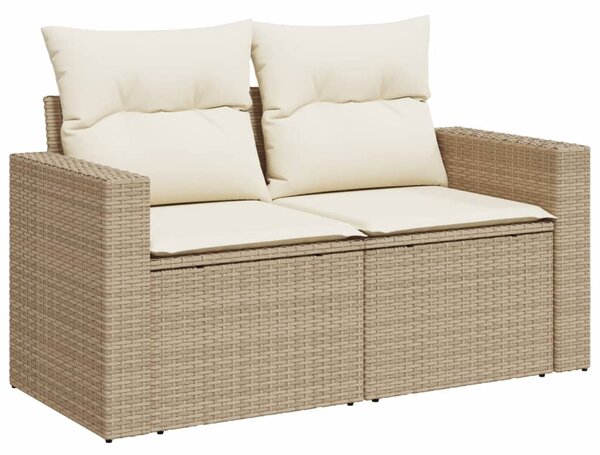 8 részes bézs polyrattan kerti ülőgarnitúra párnával