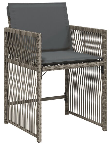 13 részes szürke polyrattan kerti ülőgarnitúra párnákkal