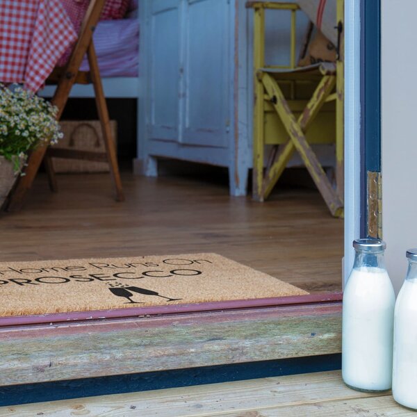 Kókuszrost lábtörlő 40x60 cm This Home Runs On Prosecco – Artsy Doormats