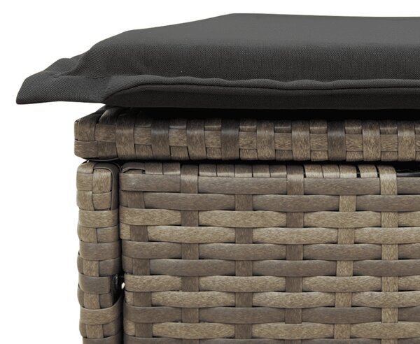 13 részes szürke polyrattan kerti ülőgarnitúra párnákkal