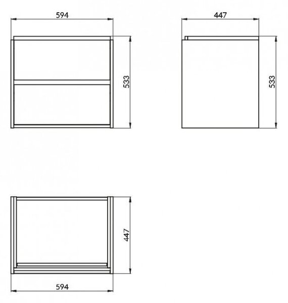Cersanit - Crea mosogató alatti szekrény 60cm, szürke, S924-016