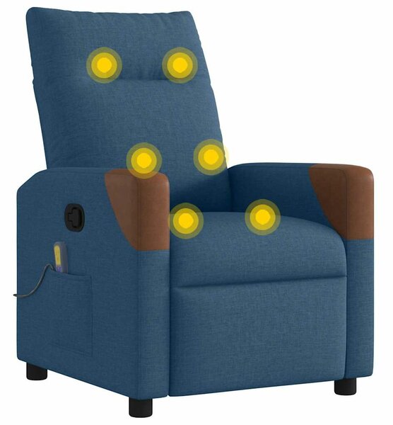 VidaXL kék szövet dönthető masszázsfotel