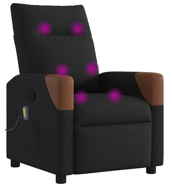 VidaXL fekete szövet dönthető masszázsfotel