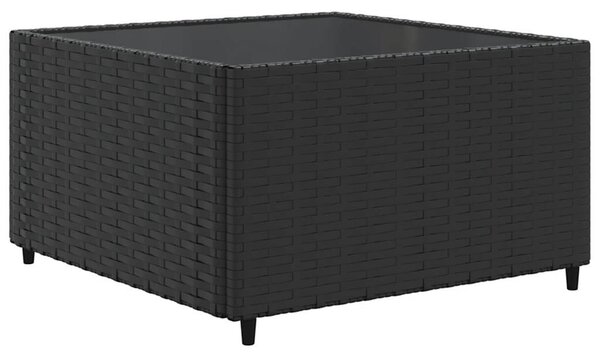 6 részes fekete polyrattan kerti ülőgarnitúra párnákkal