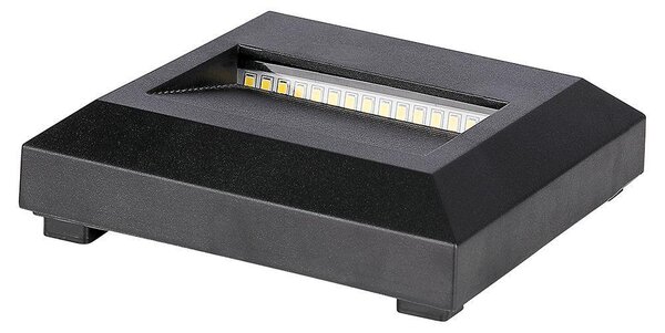 V-TAC 2W fekete LED lépcsővilágítás, szögletes, IP65, természetes fehér - SKU 211322