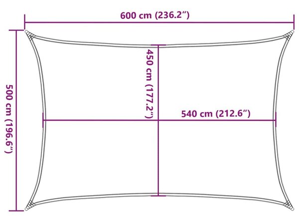 VidaXL HDPE napvitorla 160 g/m² 5 x 6 m, barna