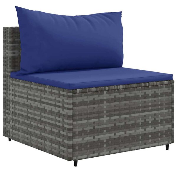 6 részes szürke polyrattan kerti ülőgarnitúra párnákkal