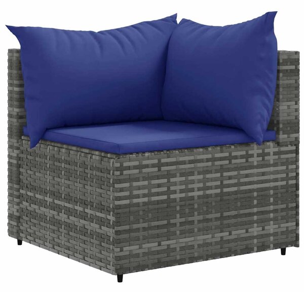 6 részes szürke polyrattan kerti ülőgarnitúra párnákkal