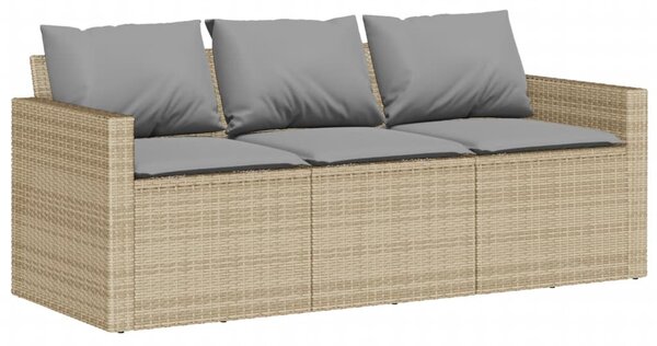 2 részes bézs polyrattan kerti étkezőgarnitúra párnákkal