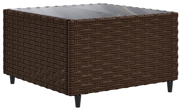 7 részes barna polyrattan kerti ülőgarnitúra párnákkal