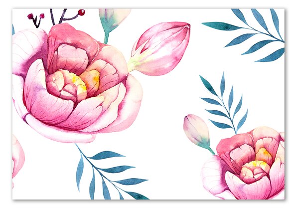 Akril üveg kép Virágos mintával