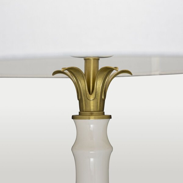 Cosmolight klasszikus asztali lámpa loboc fehér sárgaréz cost01019br-wh