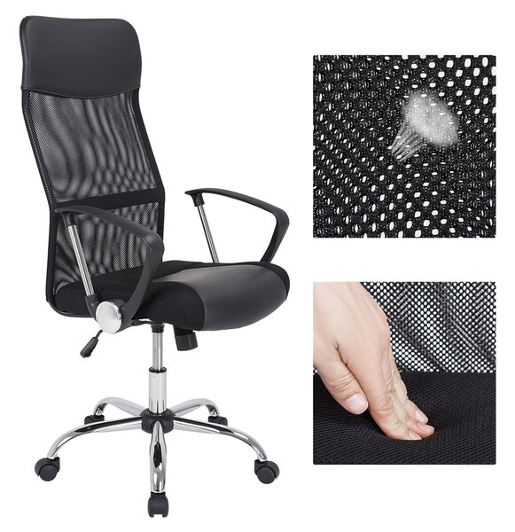 Casaria® Alabama irodai forgószék - fekete