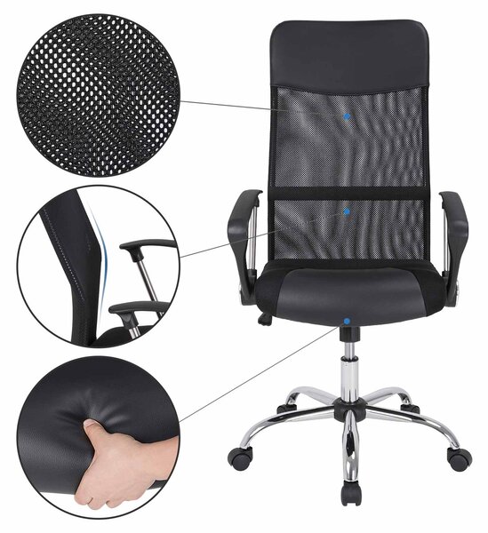Casaria® Alabama irodai forgószék - fekete