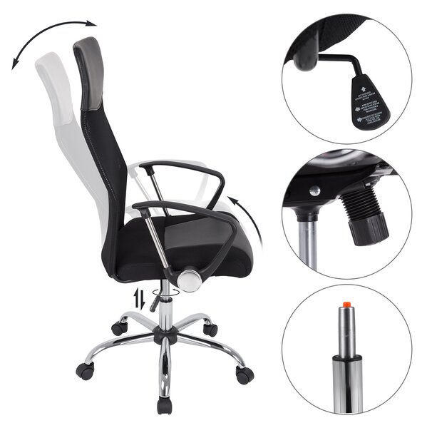 Casaria® Alabama irodai forgószék - fekete