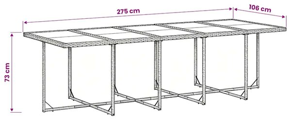 11 részes szürke polyrattan kerti ülőgarnitúra párnákkal