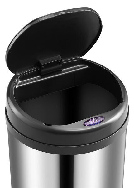 Deuba Érintésmentes szemetes USB-vel 40 l - ezüst