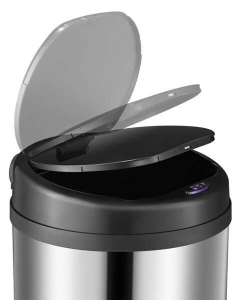 Deuba Érintésmentes szemetes USB-vel 40 l - ezüst