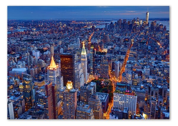 Üvegfotó Manhattan éjjel