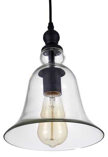 Cosmolight klasszikus skandináv függeszték paris fekete átlátszó cosp01789bk