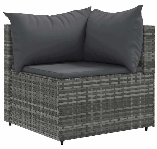 6 részes szürke polyrattan kerti ülőgarnitúra párnákkal