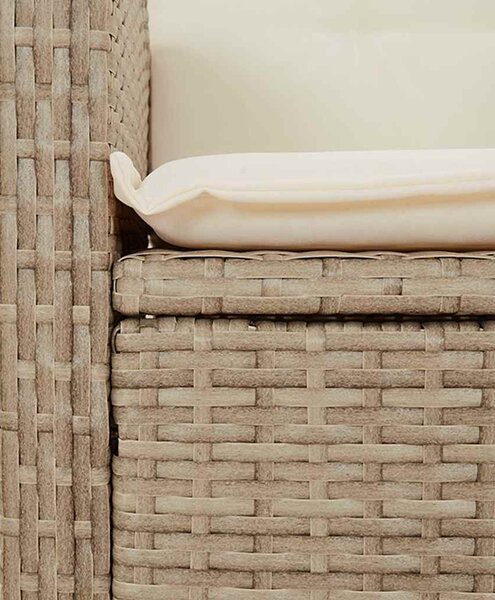 2 részes bézs polyrattan kerti étkezőgarnitúra párnákkal