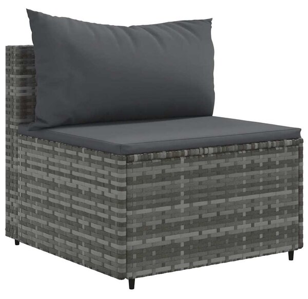 6 részes szürke polyrattan kerti ülőgarnitúra párnákkal