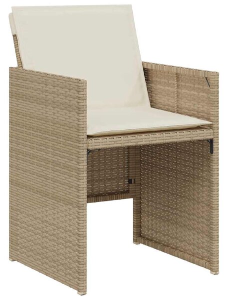 3 részes bézs polyrattan bisztrógarnitúra párnával