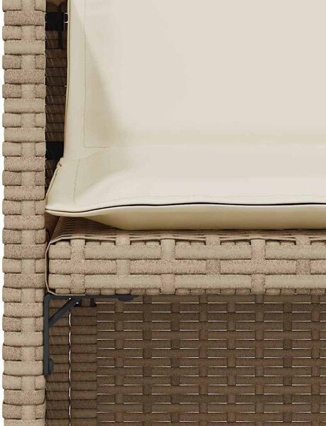 3 részes bézs polyrattan bisztrógarnitúra párnával
