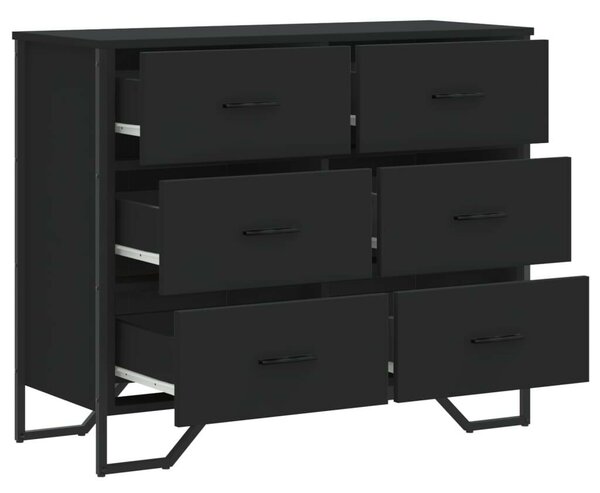 VidaXL fekete szerelt fa Komód 91 x 35,5 x 74,5 cm