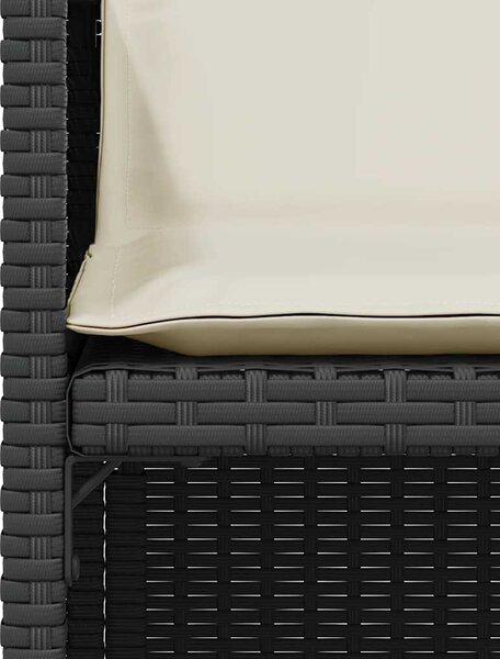 3 részes fekete polyrattan bisztrógarnitúra párnával