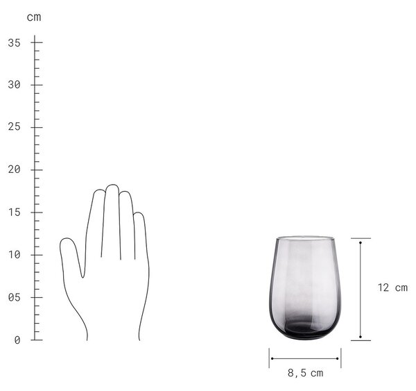 CALICO vizespohár, szürke 590ml