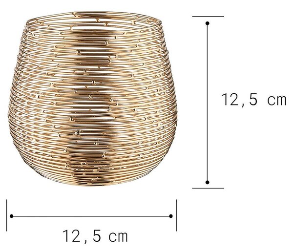 TWINE LIGHT mécsestartó, arany 12,5cm